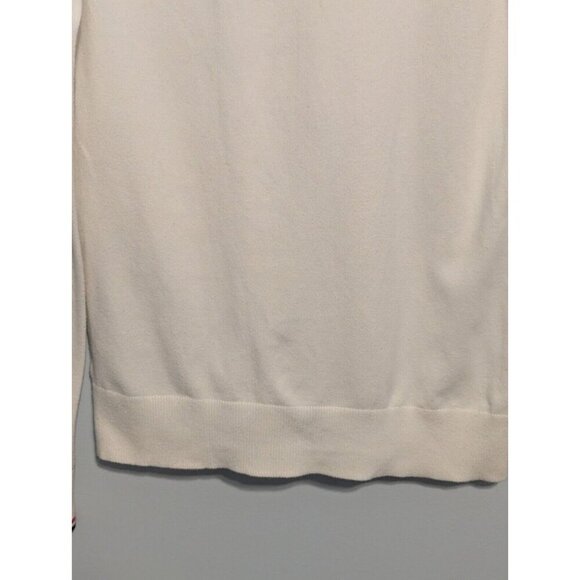 Lilly Pulitzer Long Sleeve Shirt Size M White Stretch Vintage V Neck Logo - Picture 11 of 15